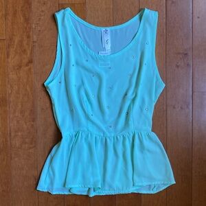 Gracie Mint Peplum Tank Top